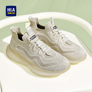 海澜之家HLA男鞋潮流气垫软底休闲鞋舒适跑步运动鞋HAAYDM1DAC033 沙色39