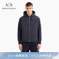 阿玛尼ARMANI EXCHANGE24春夏AX男装双向拉链褶皱棉服