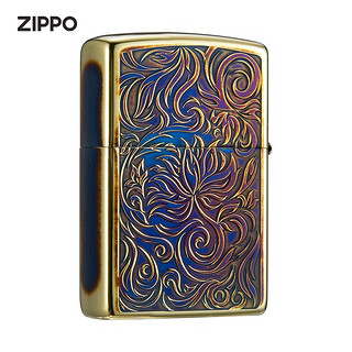 ZIPPO 之宝 煤油打火机唐草·火焰花煤油防风火机官方原装商务机型