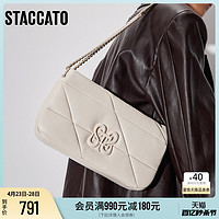 STACCATO 思加圖 新款百搭小方包菱格鏈條包單肩斜挎包女包X3047CX3