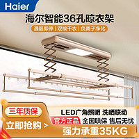 百亿补贴：Haier 海尔 智能晾衣机阳台多功能晾衣杆照明风干烘干负离子HS07鎏光铜