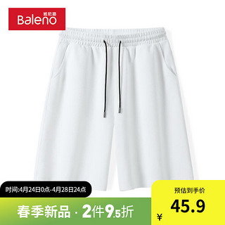 Baleno 班尼路 290G重磅华夫格短裤男夏季针织休闲直筒宽松大码青少年运动沙滩裤