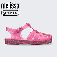 Melissa梅丽莎时尚织儿童果冻罗马包头凉鞋33521 闪耀粉色 35