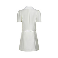 欧时力 香风裙套装女24新夏短袖上衣法式复古小个子 米白 XL