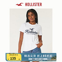 HOLLISTER24夏季美式宽松印花棉质图案短袖T恤 女 KI357-3260 白色 L (165/100A)