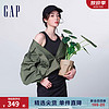 Gap 盖璞 男女装春季2024新款LOGO飞行员夹克876979外套 草绿色 175/96A(L)亚洲尺码