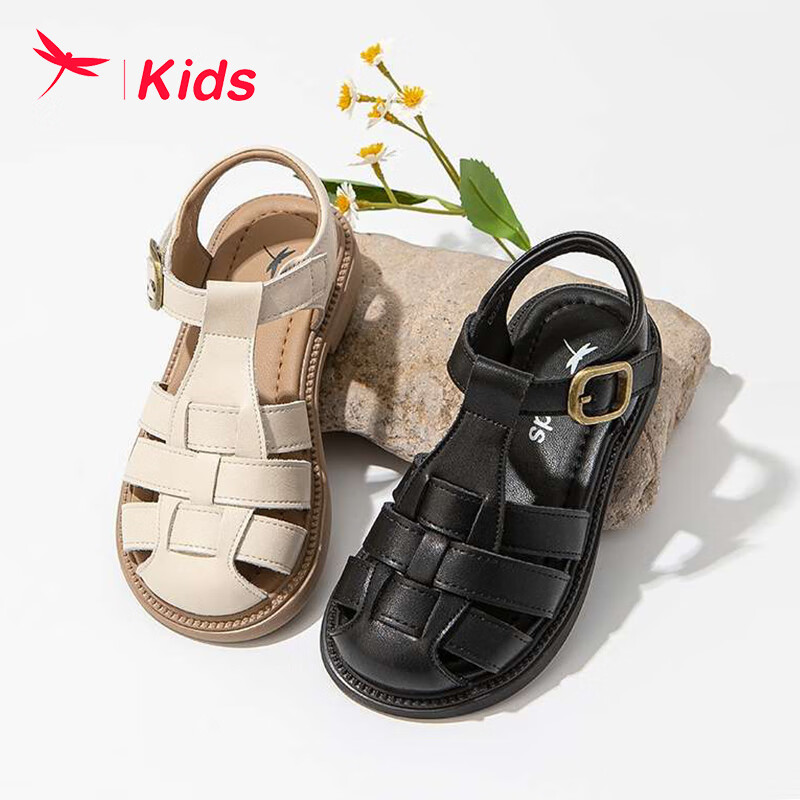 红蜻蜓红蜻蜓儿童24年夏季女童公主凉鞋时尚包头凉鞋 黑色 26-37 26内长16.8脚长16.3