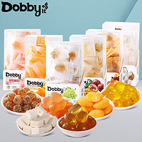 Dobby 果汁软糖 Q弹橡皮糖夹心哆比网红零食水果糖芒果椰子爆浆糖 6种口味各1盒