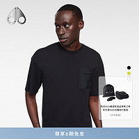 Moose Knuckles【春夏】 DALON 男士休闲棉质T恤短袖 黑色 M