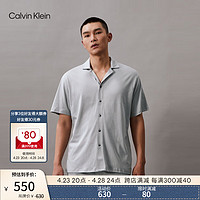 卡尔文·克莱恩 Calvin Klein 内衣24春夏新款男士休闲舒适纽扣翻领宽松家居短袖睡衣NM2608