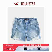 HOLLISTER24春夏辣妹宽松高腰浅色牛仔破洞短裤 女 356724-1 撕裂款，中度水洗 10 (165/76A)