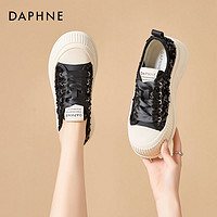 百億補貼：DAPHNE 達芙妮 厚底休閑鞋2024春秋新款時尚潮流亮片平底圓頭百搭板鞋女