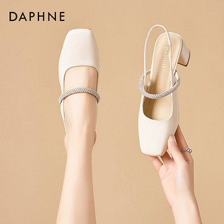 百亿补贴：DAPHNE 达芙妮 后空单鞋女2024春秋新款潮流时尚透气轻便粗跟玛丽珍鞋女