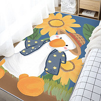 KAYE卡通床边毯可爱ins风儿童卧室床前家用客厅榻榻米房间窗前床下毯 油画鸭子 60x160 cm