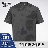 Reebok 锐步 官方23男子针织蛀虫纱休闲扎染印花短袖T恤  A/2XL