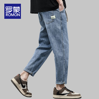 ROMON 罗蒙 男士牛仔裤男款爆款2023新款高档品牌男裤夏季直筒薄款裤子男
