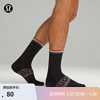 lululemon丨Power Stride 男士中筒袜 LM9ARJS 黑色 M