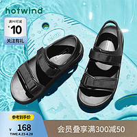 hotwind 熱風 2024年夏季女士厚底百搭運動涼鞋舒適休閑鞋 01黑色 39 正碼
