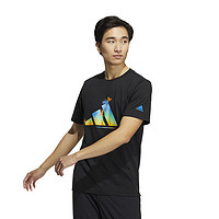 adidas 阿迪达斯 短袖男新款休闲宽松户外透气运动T恤上衣HR5249