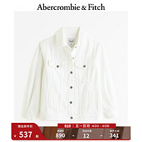 ABERCROMBIE & FITCH女装  24春夏时尚多口袋柔软牛仔夹克外套 KI144-4093 白色 XS (160/84A)