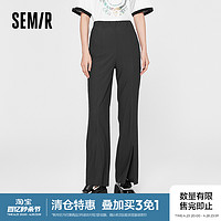 Semir 森马 休闲裤女开叉质感显瘦显腿长喇叭裤夏季简约长裤时尚新款