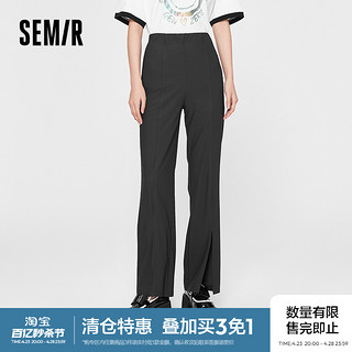 Semir 森马 休闲裤女开叉质感显瘦显腿长喇叭裤夏季简约长裤时尚新款