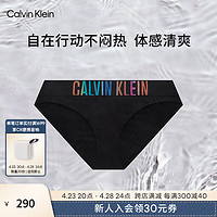 Calvin Klein内衣【彩虹风暴引力带】24春夏女士彩色腰边比基尼内裤QF7835AD UB1-太空黑 L