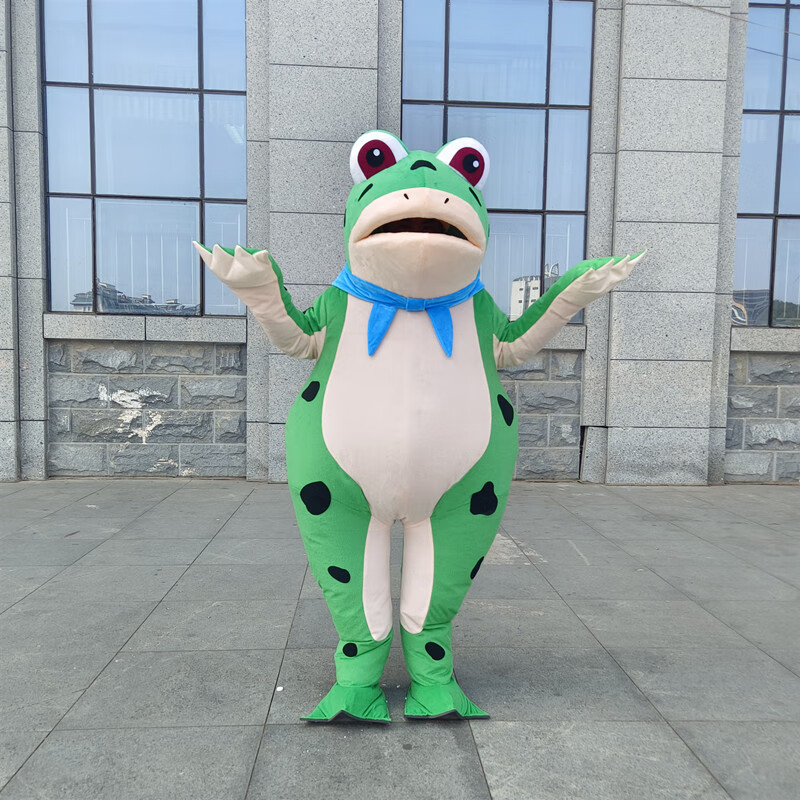 好沐音（haomuyin）青蛙人偶服装儿童150cm 充气青蛙蛙蛙卡通人偶服装 舞台道具 绿色 (155-165cm)