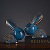 FUMEILIN 福美林 兔子欧式客厅家居装饰品创意电视柜酒柜抽象工艺品摆件雕塑艺术品 蓝色