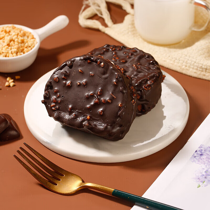 进龙瑞士卷夹心巧克力脆皮甜点西式下午茶奶油早餐面包毛巾卷小蛋糕 巧克力瑞士卷 80g *9 盒