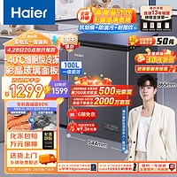 Haier 海尔 100升-40℃彩晶低霜小冰柜家用商用 冷藏柜冷冻柜冰柜小型小冰箱小型冷柜BC/BD-100GHEPGD