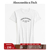 ABERCROMBIE & FITCH女装 24春夏圆领纯色简约时尚百搭短袖T恤 358669-1 浅灰色 XXS (160/80A)