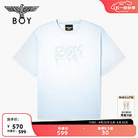 BOY LONDON24夏男女同款短袖渐变涂鸦风logo印花朋克T恤N01056 蓝色 M