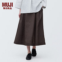 无印良品 MUJI 女式 苎麻 裙子 长半身裙女夏季款 BG1QFC4S 深棕色 M  160/66A