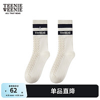 Teenie Weenie小熊2024年夏季条纹中筒袜袜女袜时尚可爱女 象牙白 FRE