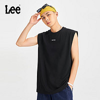 Lee24春夏舒适版织标Logo黑色男无袖T恤潮流LMT0081474LE-K11 黑色 L