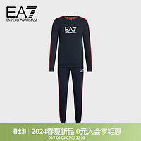 阿玛尼EMPORIO ARMANI24春夏EA7男装印花拼色休闲套装