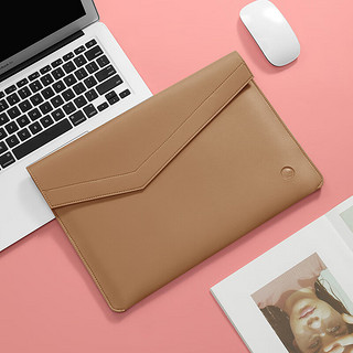 BUBM笔记本电脑内胆包14英寸电脑保护套适用苹果华为联想 棕色 14英寸