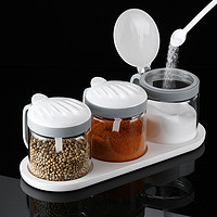 LISSA 日式调味罐玻璃盐罐厨房调料罐子家用组合套装调味罐盐味精调料盒