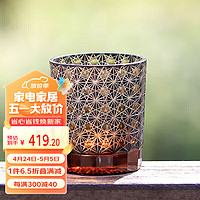 MULTIPOTENT日式江户切子圆点连菊水晶玻璃威士忌杯洋酒杯 琥珀黑