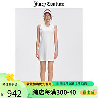 JUICY COUTURE橘滋连衣裙女2024夏季美式运动翻领无袖网球休闲裙 白色-S XS