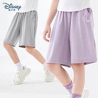 迪士尼儿童裤子女童冰丝五分裤夏薄款中大童运动短裤 T91201紫色 160cm 160/适合155-165cm