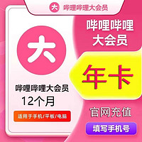 bilibili 嗶哩嗶哩 大會員年卡 12個月