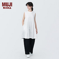 无印良品（MUJI）女式 天竺织 无袖连衣裙 女装裙子夏季 早春BB2POA4S 白色 S （155/80A）