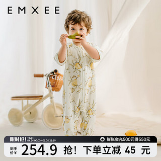 嫚熙（EMXEE）婴儿分腿睡袋儿童宝宝春夏季七分袖 牛油果纱罗睡袋 【前2后2 七分袖】梨园 73码【66-73cm】