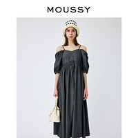 MOUSSY 摩西 夏季新款甜美露肩泡泡袖大摆连衣裙女010GS230-2660