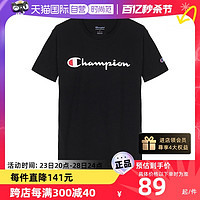 Champion 草写logo纯色短袖T恤 athletics线