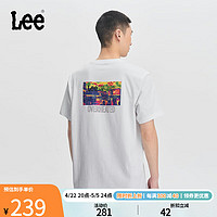 Lee24春夏舒适版图案印花白色男圆领短袖T恤LMT0081364LE-K14 白色 XL