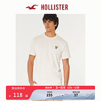 HOLLISTER【凉感T】24春夏美式Logo短袖T恤男女装 KI324-4061 奶油色 XL (180/116A)