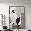 集簡季 黑白客廳裝飾畫侘寂風肌理掛畫玄關沙發背景墻落地畫 抽象時代